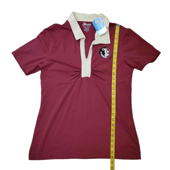 FSU Florida State Seminoles Garnet & Gold Collared Top Size L New - Picture 4 of 5